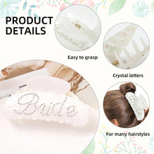 Load image into Gallery viewer, IVYU Hair Clip for Women-White Bride Special Edition Double-Sided Diamond Lettering Wedding Claw Clip - Ivyu Beauty