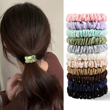 Load image into Gallery viewer, IVYU Scrunchies Silk Satin with diamonds Hair Ties - Elestics Ponytail Holder Hair Bands Small Scrunchy For Thick Curl Hair No Crease Hair Ties Accessories Soft Ropes No Hurt Your Hair for Women and Girls - Ivyu Beauty