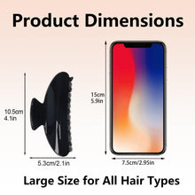 Load image into Gallery viewer, Black Hair Claw Clip for Women, Premium PC Material for Long-Term Use, 4.1 Inch Big Strong Hold No Slip Hair Clips for Thick or Thin Hair, Includes 2 Black Satin Scrunchies