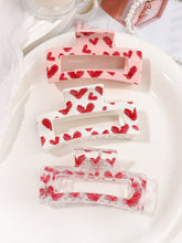 Load image into Gallery viewer, IVYU Hair Clips-Square Heart Print Limited Edition Claw Clip - Ivyu Beauty