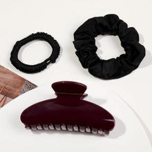 将图片加载到图库查看器,Luxury Hair Claw Clip for Women, Premium PC Material for Long-Term Use, 4.1 Inch Big Strong Hold No Slip Hair Clips for Thick or Thin Hair, Includes 2 Black Satin Scrunchies