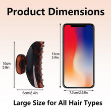 将图片加载到图库查看器,Luxury Hair Claw Clip for Women, Premium PC Material for Long-Term Use, 4.1 Inch Big Strong Hold No Slip Hair Clips for Thick or Thin Hair, Includes 2 Black Satin Scrunchies