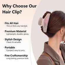 将图片加载到图库查看器,Luxury Hair Claw Clips for Women Girls, 4.3 Inch Large Strong Hold No Slip Hair Clips for Thick Hair, Durable French Pink Banana Clip with Gift Box Hair Accessories ncludes 2 Black Satin Scrunchies