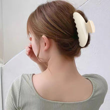Load image into Gallery viewer, Cloud White Hair Claw Clip for Women, Premium PC Material for Long-Term Use, 4.1 Inch Big Strong Hold No Slip Hair Clips for Thick or Thin Hair, Includes 2 Black Satin Scrunchies