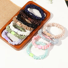 Load image into Gallery viewer, IVYU Scrunchies Silk Satin with diamonds Hair Ties - Elestics Ponytail Holder Hair Bands Small Scrunchy For Thick Curl Hair No Crease Hair Ties Accessories Soft Ropes No Hurt Your Hair for Women and Girls - Ivyu Beauty