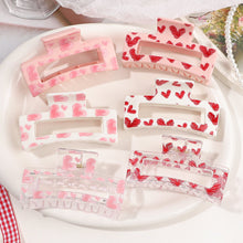 Load image into Gallery viewer, IVYU Hair Clips-Square Heart Print Limited Edition Claw Clip - Ivyu Beauty