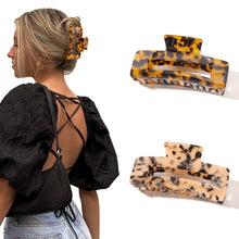 Load image into Gallery viewer, IVYU Hair Clip for Women-Elegant Tortoise Leopard Square Claw Clips - Ivyu Beauty