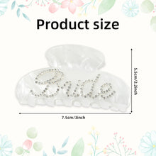 Load image into Gallery viewer, IVYU Hair Clip for Women-White Bride Special Edition Double-Sided Diamond Lettering Wedding Claw Clip - Ivyu Beauty