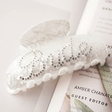 Load image into Gallery viewer, IVYU Hair Clip for Women-White Bride Special Edition Double-Sided Diamond Lettering Wedding Claw Clip - Ivyu Beauty