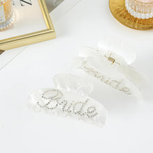 Load image into Gallery viewer, IVYU Hair Clip for Women-White Bride Special Edition Double-Sided Diamond Lettering Wedding Claw Clip - Ivyu Beauty