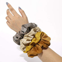 将图片加载到图库查看器,Ivyu Big Scrunchy Ponytail Holder Beige Gray Dard Yellow Light Yellow - Ivyu Beauty
