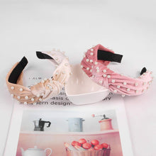 Load image into Gallery viewer, Headbands For Women Hair Head Bands - Knotted Pearl Turban Cute Headbands Velvet Padded Hair bands for Women’s hair Wide Thick Top Knot Hairbands For Girls (3 Pearl Headbands+3Velvet Padded Headbands) - Ivyu Beauty