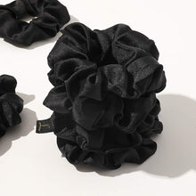 Load image into Gallery viewer, Scrunchies Black Satin Silk Hair Ties - Women Hair Bands Scrunchy For Thick Curl Hair No Crease Hair Accessories Soft Ropes Ponytail Holder No Hurt Your Hair - Ivyu Beauty