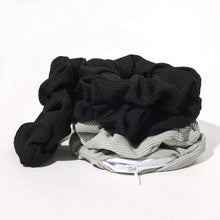 Load image into Gallery viewer, Pocket Scrunchies with Zipper Stash Scrunchy Hair Ties (Black Gray) - Ivyu Beauty