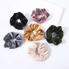 Load image into Gallery viewer, Velvet Scrunchies Hair Ties Women - 6 Pack Big Vsco Girl Stuff Scrunchy for Hair Scrunchie Holder Elastic Bands With Zipper Pocket Gift For Friends - Ivyu Beauty