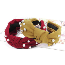 Load image into Gallery viewer, Headbands Women Hair Head Bands - 6 Pcs Pearl Knotted Head Bands Cute Velvet Top Knot Turban Hairbands Fashion Girls Vintage Boho Beauty Wide headbands Fashion Hair Accessories - Ivyu Beauty