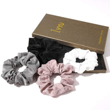 Load image into Gallery viewer, Silk Satin Scrunchies Women Hair Ties - Ivyu Big Scrunchy Ponytail Holder No Crease Hair Bands Soft Elastic No Hurt Your Hair for Vsco Girl Women White Black Gray Pink - Ivyu Beauty