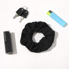 Load image into Gallery viewer, Pocket Scrunchies with Zipper Stash Scrunchy Hair Ties (Black Gray) - Ivyu Beauty