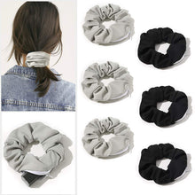 Load image into Gallery viewer, Pocket Scrunchies with Zipper Stash Scrunchy Hair Ties (Black Gray) - Ivyu Beauty