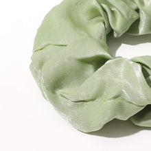 Load image into Gallery viewer, IVYU Silk Satin Scrunchies Women Hair Ties - 4 Big Scrunchy Ponytail Holder No Crease Hair Bands Soft Elastic No Hurt Your Hair for Vsco Girl Women Gray Dark Green Light Green Beige - Ivyu Beauty