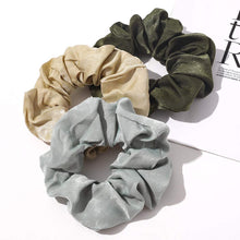 Load image into Gallery viewer, IVYU Silk Satin Scrunchies Women Hair Ties - 4 Big Scrunchy Ponytail Holder No Crease Hair Bands Soft Elastic No Hurt Your Hair for Vsco Girl Women Gray Dark Green Light Green Beige - Ivyu Beauty