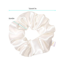 Load image into Gallery viewer, Scrunchies Hair Ties Silk Scrunchy for Girls Women Cute Hairties Scrunchy For Thick Curl Hair No Crease Hair Accessories Soft Ropes Ponytail Holder No Hurt Your Hair (White Black Navy Gray) - Ivyu Beauty