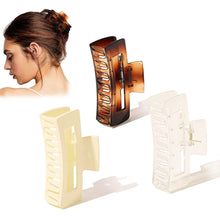 Load image into Gallery viewer, Ivyu Large Plastic Matte Jumbo Nonslip Claw Hair Clips Clear Brown Beige - Ivyu Beauty