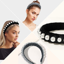 Load image into Gallery viewer, Ivyu Headbands for Women Head Bands - Diademas Para Mujer De Moda Velvet Pearl Headband Black Gray - Ivyu Beauty