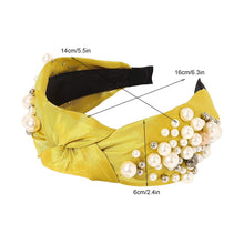 Load image into Gallery viewer, Ivyu Headbands for Women Head Bands - 3 Knotted Pearl Headband Diademas Para Mujer De Moda Hair Accessories Hairbands for Girls No Slip Fashion Cute Top Knot Headband Gift for Women Green Yellow Blue - Ivyu Beauty