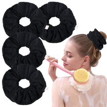 Load image into Gallery viewer, Ivyu Microfiber Hair Drying Scrunchies Towel Fiber - Buns Large Big Jumbo Black Scrunchie for Curl Hair for Shower Warp Wet Hair Anti Frizz Hair Products Absorbent Fast Sleep Scrunchy For Women Girls - Ivyu Beauty