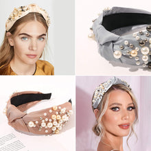 Load image into Gallery viewer, Ivyu Fashion Pearl Knotted Headbands for Women - Wide No Slip Diademas Para Mujer De Moda 2025 Head Bands Large Accessories Gift for Girl - Ivyu Beauty