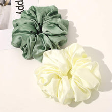 Load image into Gallery viewer, Scrunchies Hair Ties for Women - Big Silk Satin Scrunchie Exra Large Jumbo Gaint Oversized Cute Chiffon Scrunchy for Curl Thick Hair Green Ligas Para el Cabello De Mujer Decorations Gift for Girls - Ivyu Beauty