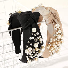 Load image into Gallery viewer, Ivyu Headbands for Women Head Bands - 3 Knotted Pearl Headband Diademas Para Mujer De Moda Hair Accessories Hairbands for Girls No Slip Fashion Cute Top Knot Headband Gift for Women Black Pink Gold - Ivyu Beauty