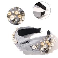 Load image into Gallery viewer, Ivyu Headbands for Women Head Bands -3 Knotted Pearl Headband Diademas Para Mujer De Moda Hair Accessories Hairbands for Girls No Slip Fashion Cute Top Knot Headband Gift for Women White Gray Beige - Ivyu Beauty
