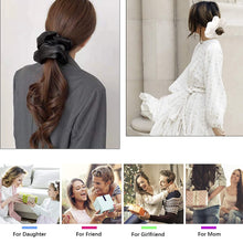 Load image into Gallery viewer, Scrunchies Hair Ties for Women - Big Silk Satin Scrunchie Exra Large Jumbo Gaint Oversized Cute Scrunchy for Curl Thick Hair Ligas Para el Cabello De Mujer Decorations Hair Accessories Gift for Girls - Ivyu Beauty