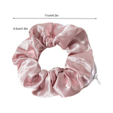 Load image into Gallery viewer, Ivyu 6pcs Pocket Scrunchies with Zipper Stash Scrunchy Hair Ties Satin Silk Scrunchies - Ivyu Beauty