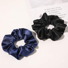 Load image into Gallery viewer, Scrunchies Hair Ties Silk Scrunchy for Girls Women Cute Hairties Scrunchy For Thick Curl Hair No Crease Hair Accessories Soft Ropes Ponytail Holder No Hurt Your Hair (White Black Navy Gray) - Ivyu Beauty