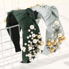 Load image into Gallery viewer, Ivyu Headbands for Women Head Bands - 3 Knotted Pearl Headband Diademas Para Mujer De Moda Hair Accessories Hairbands for Girls No Slip Fashion Cute Top Knot Headband Gift for Women Green Yellow Blue - Ivyu Beauty