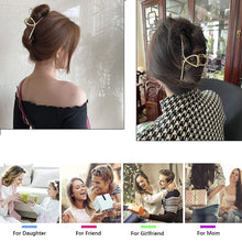 Load image into Gallery viewer, Hair Claw Clips for Women - Big Large Gold Metal Claw Hair Clips Accessories for Girls French Design Fashion Strong Hold Jumbo Jaw Banana Clamps for Thick Long Curly Half Bun Hair Adult Lady (4, Matel Gold) - Ivyu Beauty