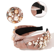 Load image into Gallery viewer, Ivyu Headbands for Women Head Bands - 3 Knotted Pearl Headband Diademas Para Mujer De Moda Hair Accessories Hairbands for Girls No Slip Fashion Cute Top Knot Headband Gift for Women Black Pink Gold - Ivyu Beauty