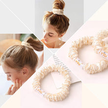 将图片加载到图库查看器,Ivyu Small Scrunchies Silk Satin Hair Ties Beige - Ivyu Beauty