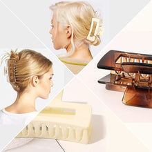 Load image into Gallery viewer, Ivyu Large Plastic Matte Jumbo Nonslip Claw Hair Clips Clear Brown Beige - Ivyu Beauty