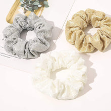Load image into Gallery viewer, Scrunchies Hair Ties for Women Girls Cute Lace Scrunchy Hairties for Thick Curl Hair No Crease Hair Accessories Soft Ropes Ponytail Holder No Hurt Your Hair (Black White Yellow Gray) - Ivyu Beauty