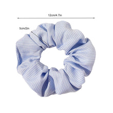 Load image into Gallery viewer, Ivyu Scrunchies Hair Ties Chiffon Scrunchy (Blue Plaid) - Ivyu Beauty