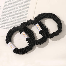 将图片加载到图库查看器,Ivyu Scrunchies Silk Satin Hair Ties Black - Ivyu Beauty
