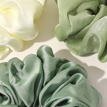 Load image into Gallery viewer, Scrunchies Hair Ties for Women - Big Silk Satin Scrunchie Exra Large Jumbo Gaint Oversized Cute Chiffon Scrunchy for Curl Thick Hair Green Ligas Para el Cabello De Mujer Decorations Gift for Girls - Ivyu Beauty