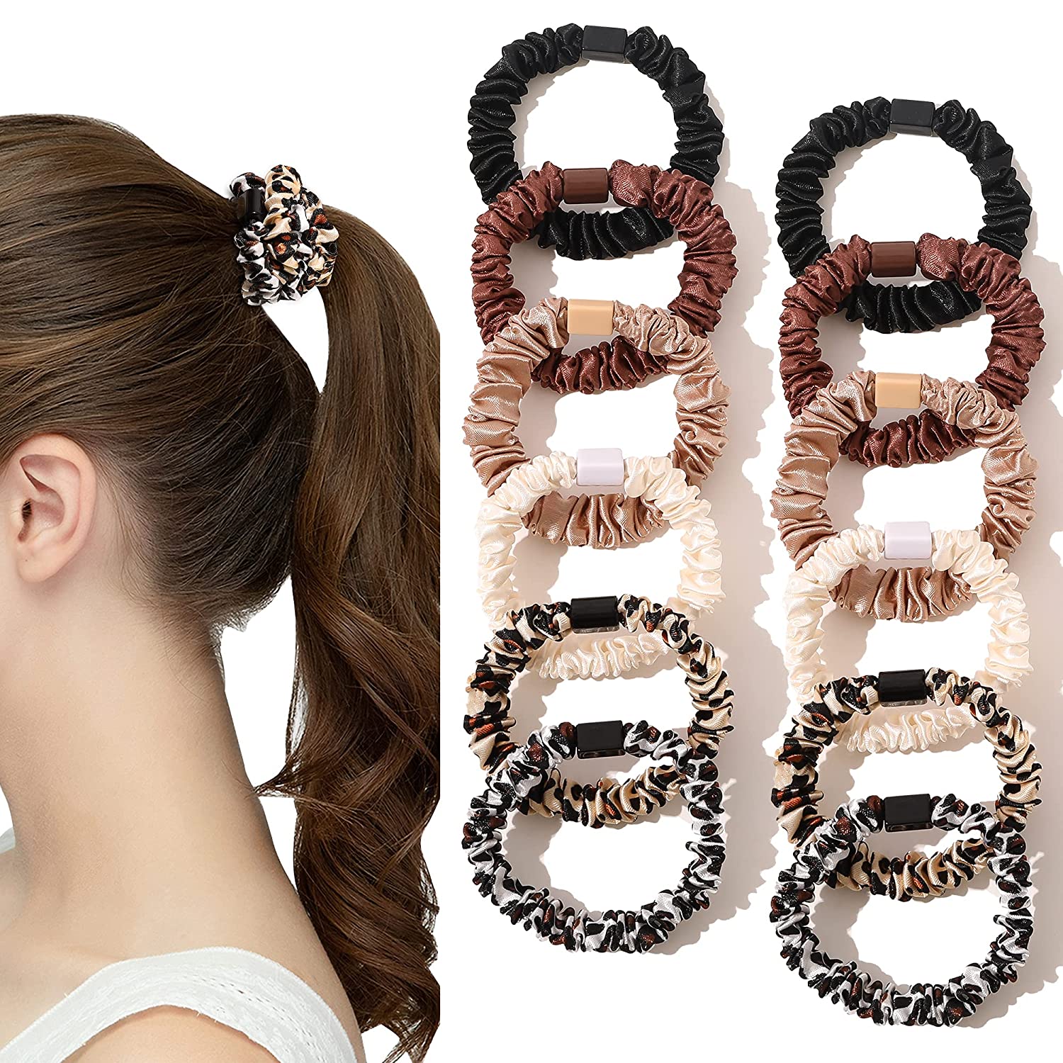 silk mini slip dress hair accessories Silk Scrunchies Satin Hair Ties for Women