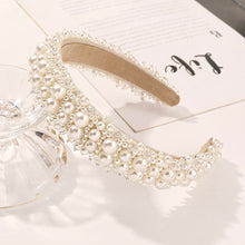将图片加载到图库查看器，IVYU Pearl Headbands for Women Fashionable Handmade Wide Hair Hoops Beaded Bling HairBand Hair Accessories - Ivyu Beauty
