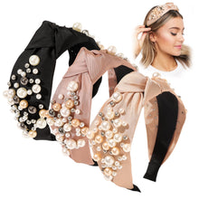 Load image into Gallery viewer, Fashion Pearl Knotted Headbands for Women - Wide No Slip Diademas Para Mujer De Moda 2025 Head Bands Large Accessories Gift for Girl - Ivyu Beauty
