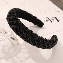 将图片加载到图库查看器，IVYU Pearl Headbands for Women Fashionable Handmade Wide Hair Hoops Beaded Bling HairBand Hair Accessories - Ivyu Beauty
